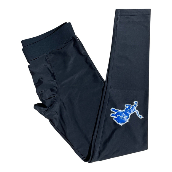 Zubaz Mens Small NFL Team Apparel Detroit Lions Leggings Stretch Solid Black - Picture 5 of 13